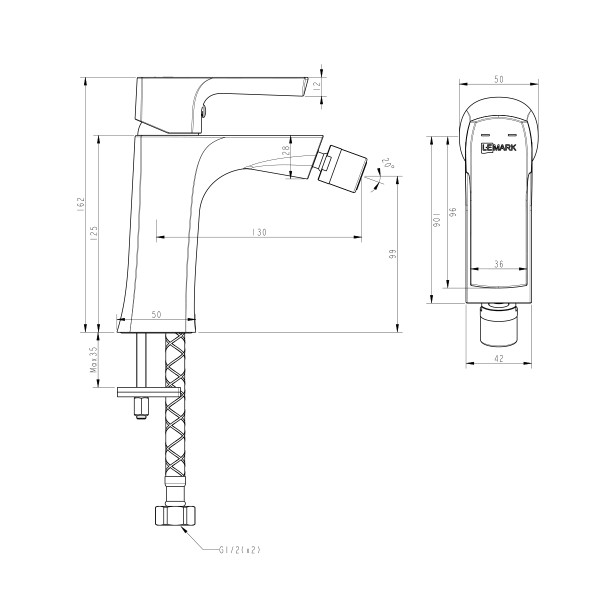 Смеситель Lemark Ursus LM7208BL для биде, черный