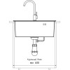 Мойка GF METAL нерж.сталь AISI 304 1 чаша 500*450*215 мм арт.GF-5045 нерж