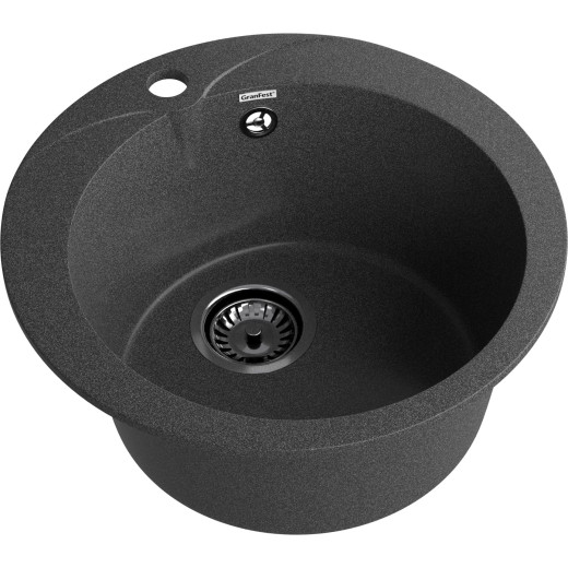 Мойка кухонная GranFest RONDO GF-R-480 D=475 мм графит, мрамор