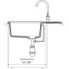 Мойка кухонная GranFest LEVEL GF-LV-760L чаш+кр 760*500мм топаз, мрамор