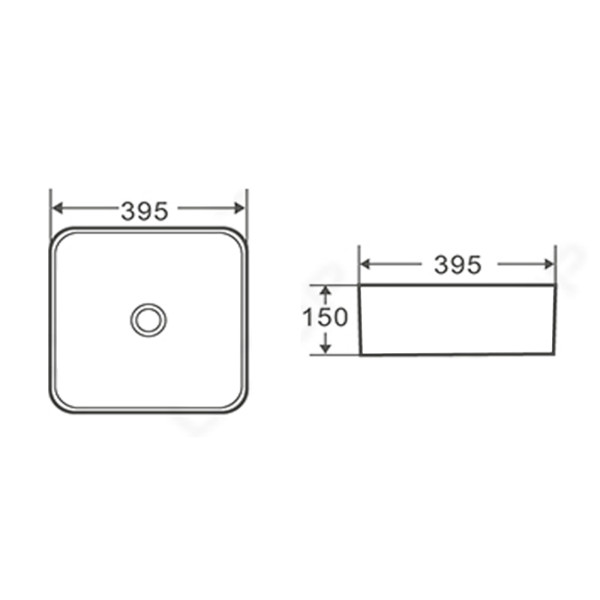 Умывальник накладной, квадратный Point Омега 40, PN43903