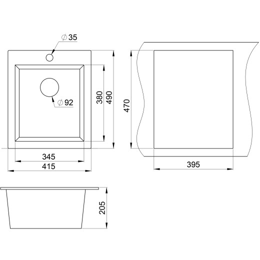 Кухонная мойка Granula GR-4201 шварц