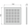 Решетка для cливных трапов из нержавеющей стали 102×102 мм, нержавеющая сталь,  арт.MPV015