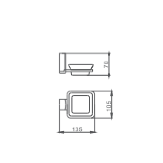 Мыльница HAIBA HB8802 стеклянная, хром