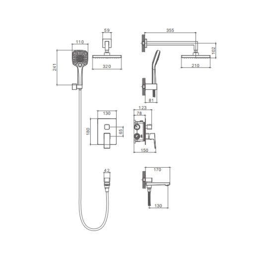 Встраиваемая душевая система SPLENKA S01.27