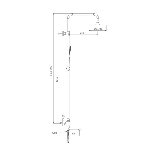 Душевая система для ванны с термостатом SPLENKA S224.26.03