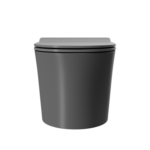 Унитаз подвесной Point Вега безободковый, серый мат сиденье дюропласт микролифт быстросъем PN41711GM