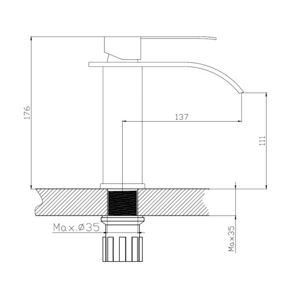 Смеситель для раковины HAIBA HB12815, нержавеющая сталь