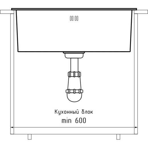 Мойка GF METAL нерж.сталь AISI 304  PVD графит 1 чаша 530*440*215 мм арт.GF-5344 PVD графит