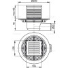 Сливной трап 105 × 105/50, подводка – боковая, решетка латунь-хром, гидрозатвор – мокрый, арт.APV103