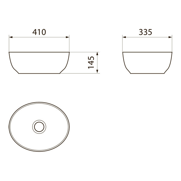 Умывальник накладной, овальный Point Сатурн 41, PN43902