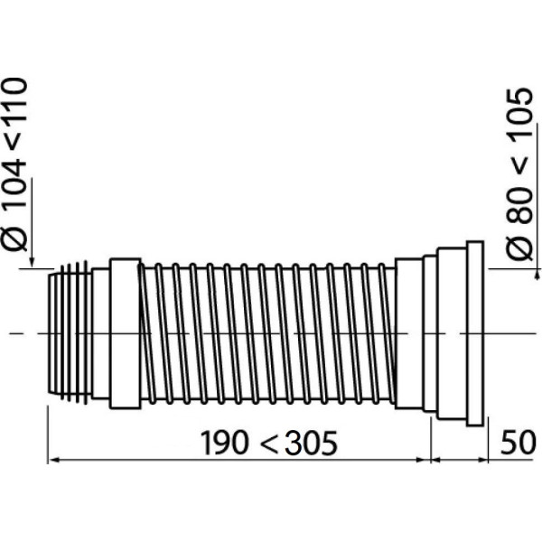 Труба армированная WIRQUIN JOLLYFLEX D110 мм, L190-305 мм, PUSH-FIT