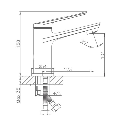Смеситель для раковины HAIBA HB10595, латунь, хром