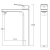 Смеситель для раковины HAIBA HB11810, высокий, латунь, хром