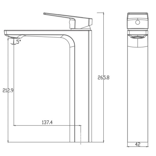 Смеситель для раковины HAIBA HB11810, высокий, латунь, хром