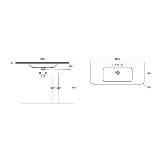 Умывальник мебельный Dreja Nikson 105