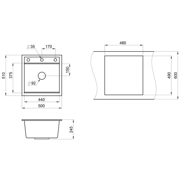 Кухонная мойка Granula KS-5002 шварц