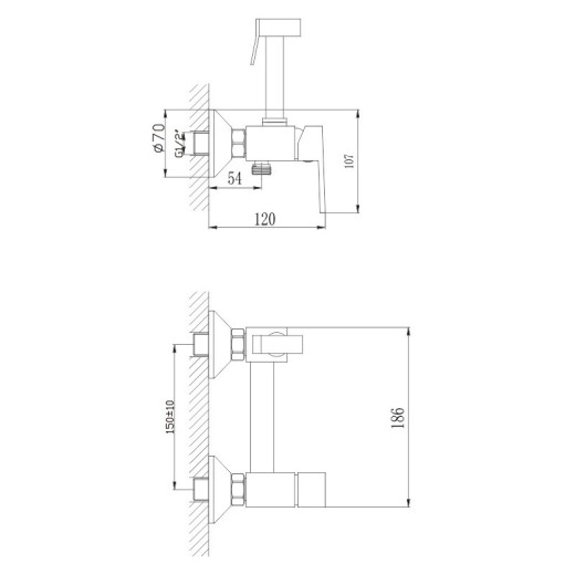 Гигиенический душ HAIBA HB5513, латунь, хром