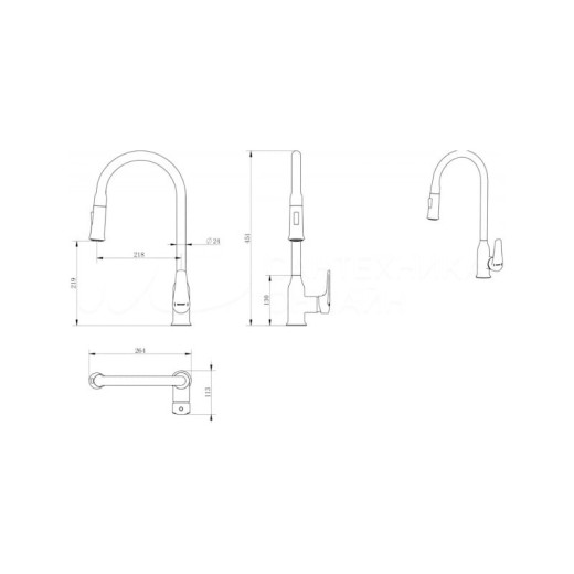Смеситель для кухни HAIBA HB73816-7, латунь, черный