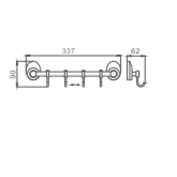 Крючок HAIBA HB1615-4 четверной, хром