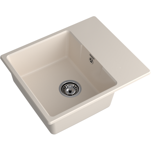 Мойка кухонная GranFest URBAN 658L  1-чаша+крыло 580*490 белый