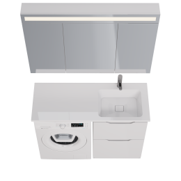 Тумба Dreja Bona 60 см., напольная, 2 ящика, белый глянец