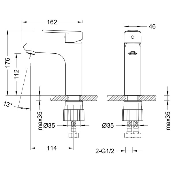 Смеситель Lemark Point LM0306C для умывальника монолитный, хром