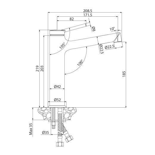 Смеситель Lemark Minima LM3837C для умывальника средний, монолитный, хром