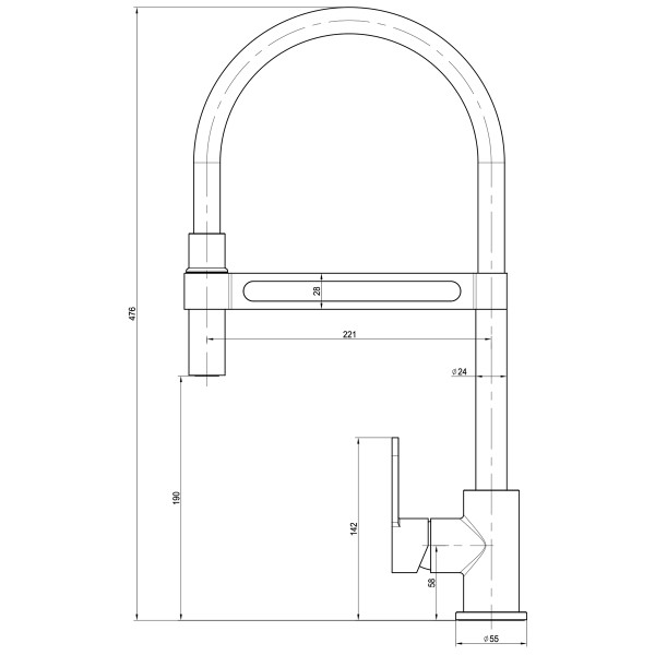 Смеситель Lemark Soul LM6006C для кухни с гибким изливом, хром