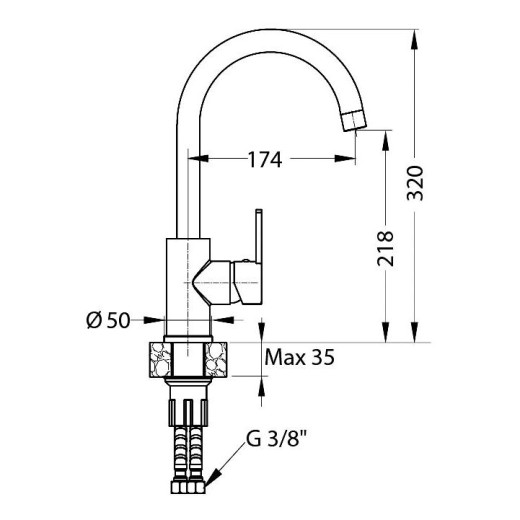 Смеситель для кухни Alveus Genesis Tonia G81 Concrete серый