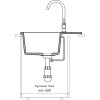 Мойка кухонная GranFest URBAN 658L  1-чаша+крыло 580*490 серый