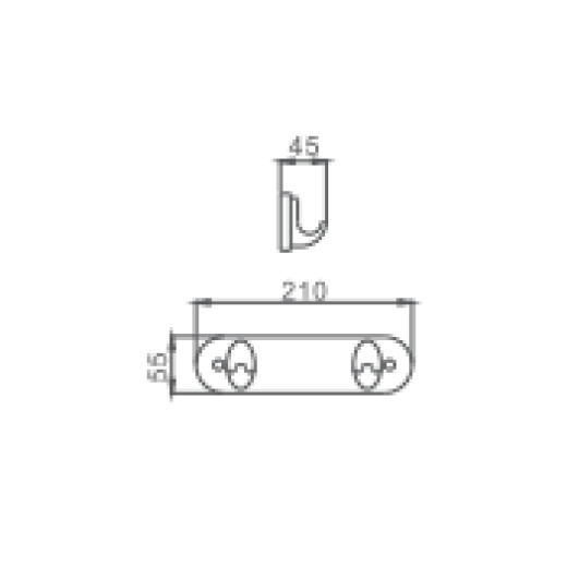 Крючок HAIBA HB1505-2 двойной, хром