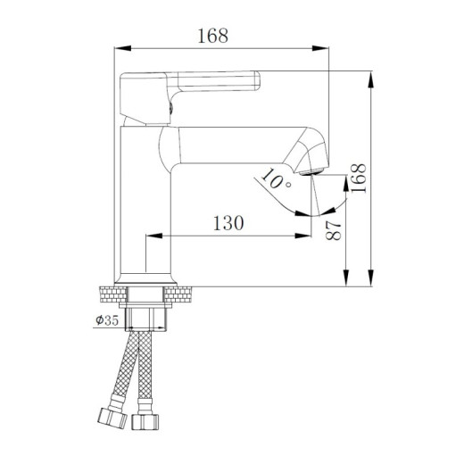 Смеситель для раковины HAIBA HB10814-7, латунь, черный