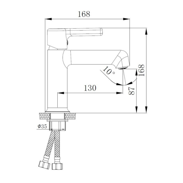 Смеситель для раковины HAIBA HB10814-7, латунь, черный - купить в Москве