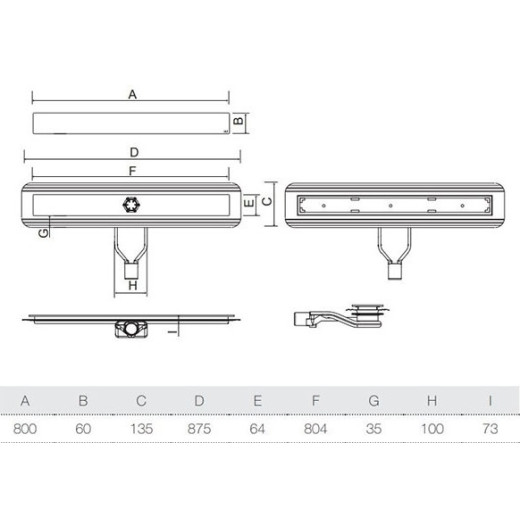 Трап для душа OLIFILO ceramic 80, OLI