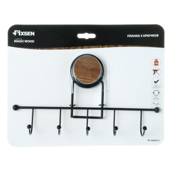 Fixsen MAGIC WOOD FX-46005-5 Планка 5 крючков