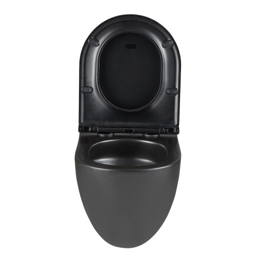 Унитаз Lemark GLAZER подвесной, безободковый,  сиденье микролифт, смыв вихревой Торнадо 3.0,черн мат