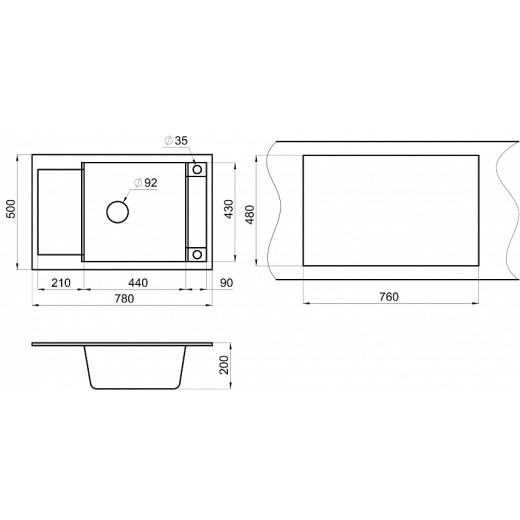 Кухонная мойка Granula GR-7806 сланец