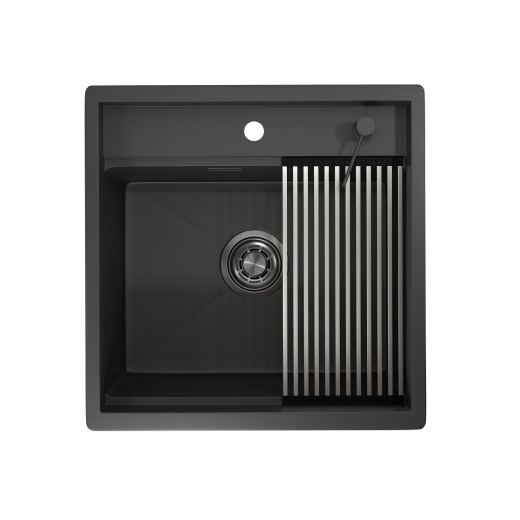 Стальная кухонная мойка Granula KS-5051 черный матовый