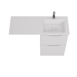 Тумба Dreja Bona 60 см., напольная, 2 ящика, белый глянец