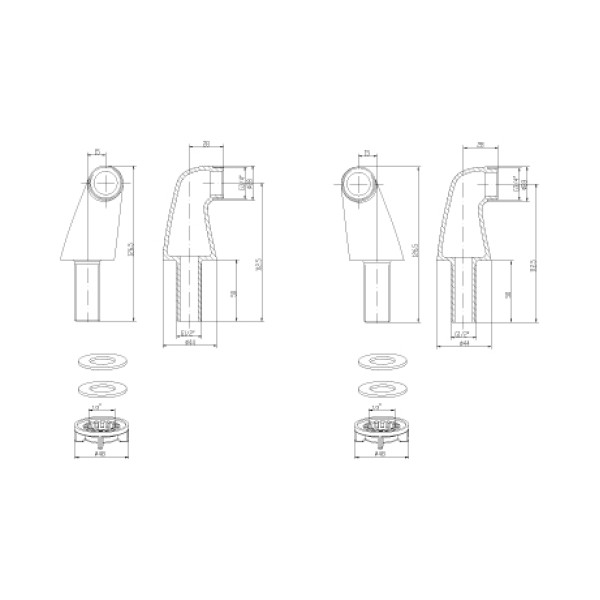 Комплект переходников Lemark LM8556BR для установки настенного смесителя на борт ванны 2 шт., бронза