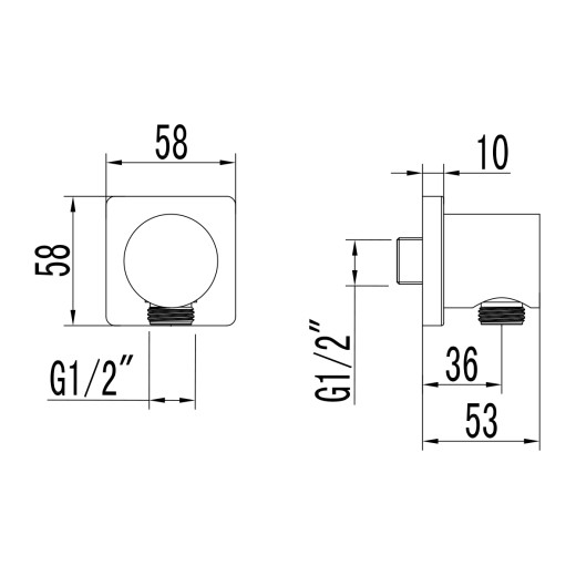 Подключение для душевого шланга Lemark LM3783GM для LM3722GM, LM3729GM, графит