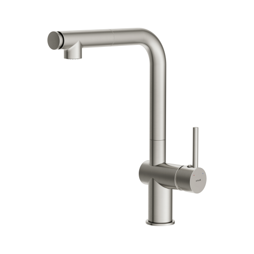 Смеситель Cersanit для кухни FLAVIS однорычажный с выдвижным изливом два режима, никель