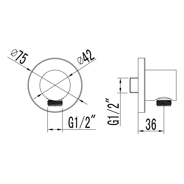 Подключение для душевого шланга Lemark LM4383C для LM4322C, LM4922CW, LM7822C, LM7829C, хром