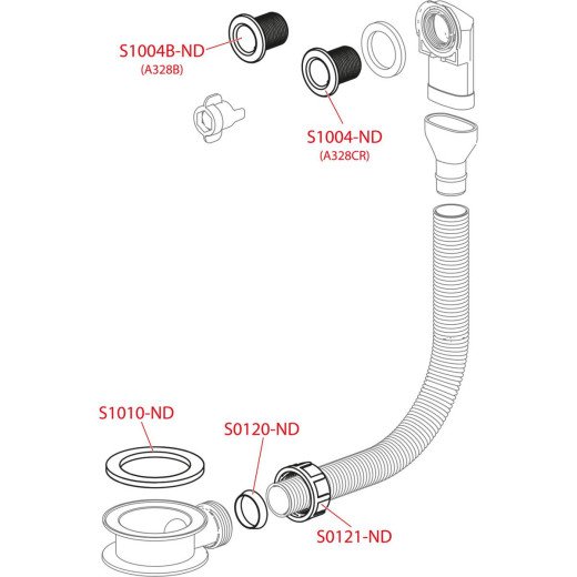 Слив-перелив для умывальника хромированный, арт. A328CR