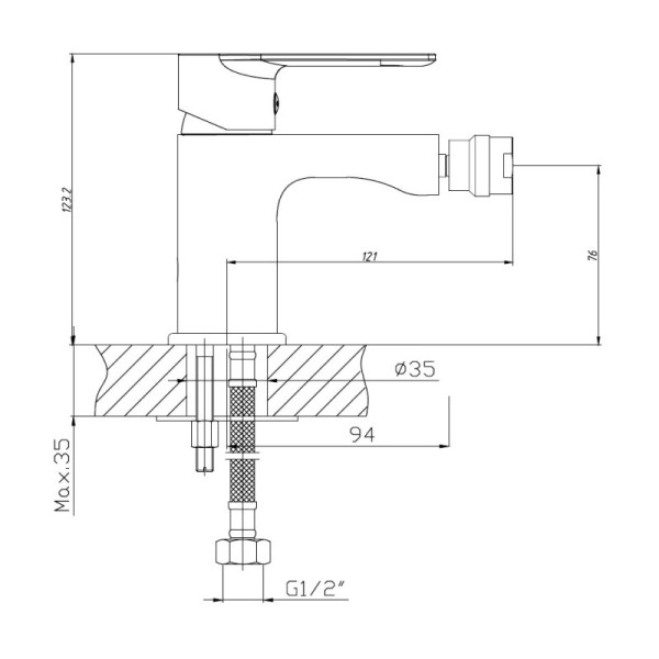 Смеситель HAIBA HB50505-8 для биде, латунь, белый/хром