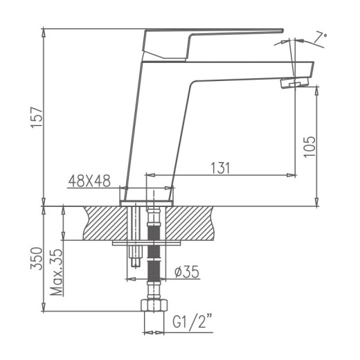 Смеситель для раковины HAIBA HB10191, латунь, хром