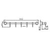 Крючок HAIBA HB205-5 пятерной, хром