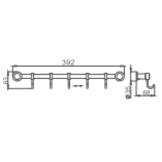 Крючок HAIBA HB205-5 пятерной, хром