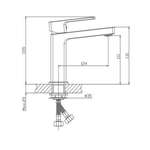 Смеситель для раковины HAIBA HB10615, латунь, хром